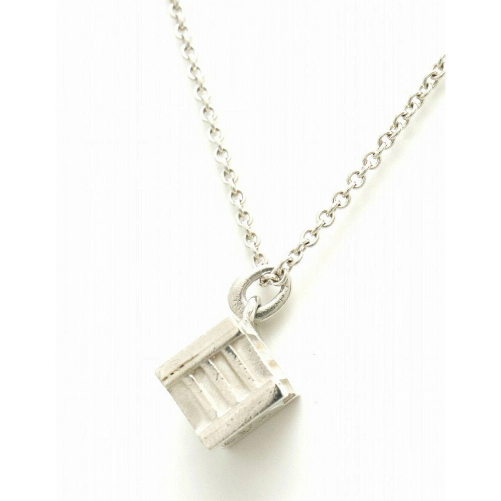 TIFFANYCo Tiffany Atlas Cube Necklace Pendant Silver